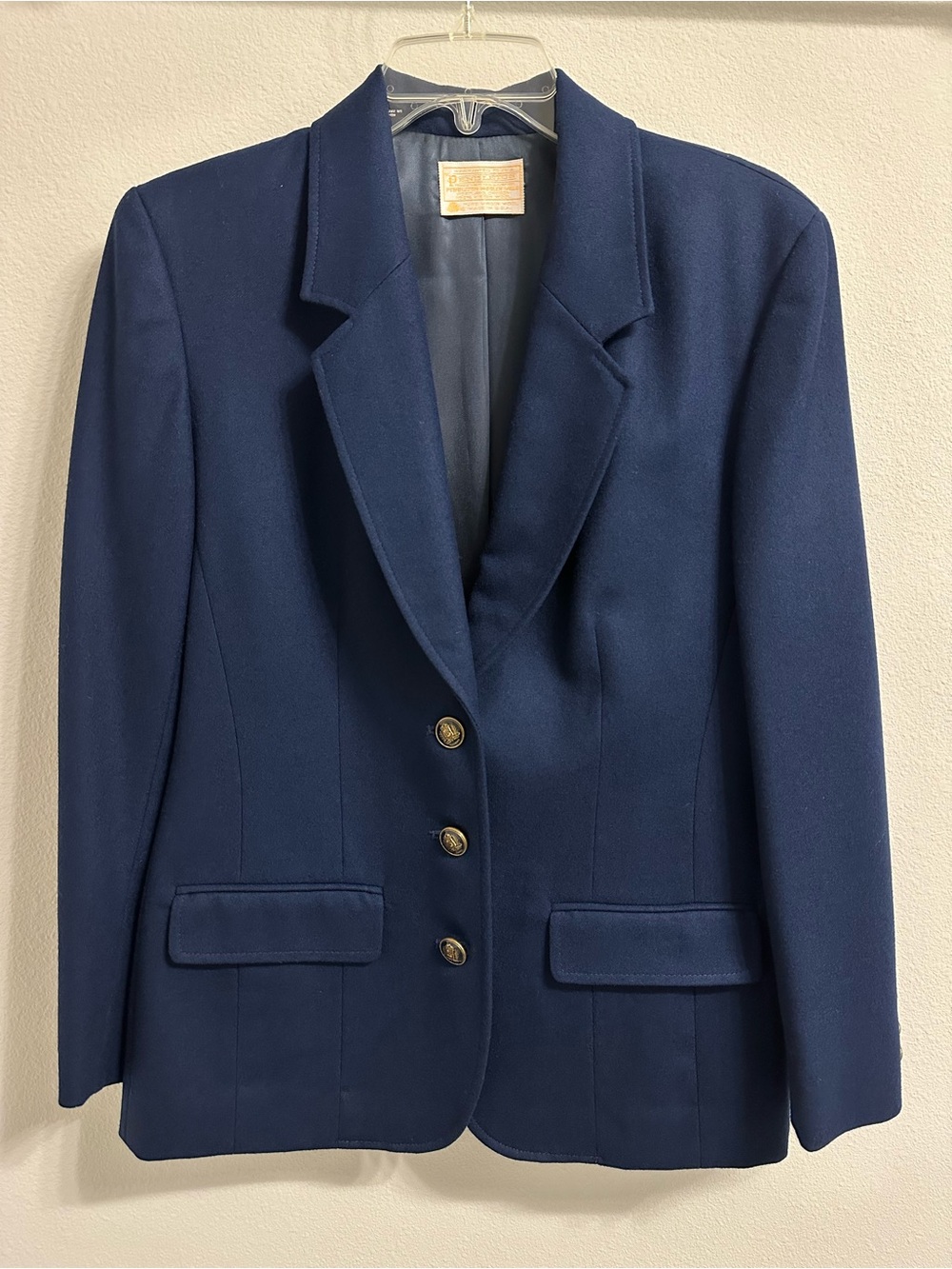Pendleton Navy Wool Blazer with Gold Buttons size 6